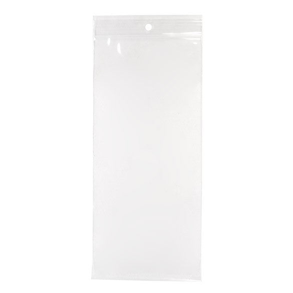 Sacchetto trasparente con chiusura a pressione e foro 10x23cm PP 100 microns (100 pezzi) [Z4R49]