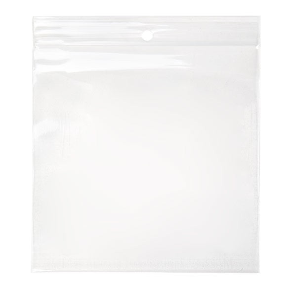 Sacchetto trasparente con chiusura a pressione e foro 12.5x12.5cm PP 100 microns (100 pezzi) [Z4R55]