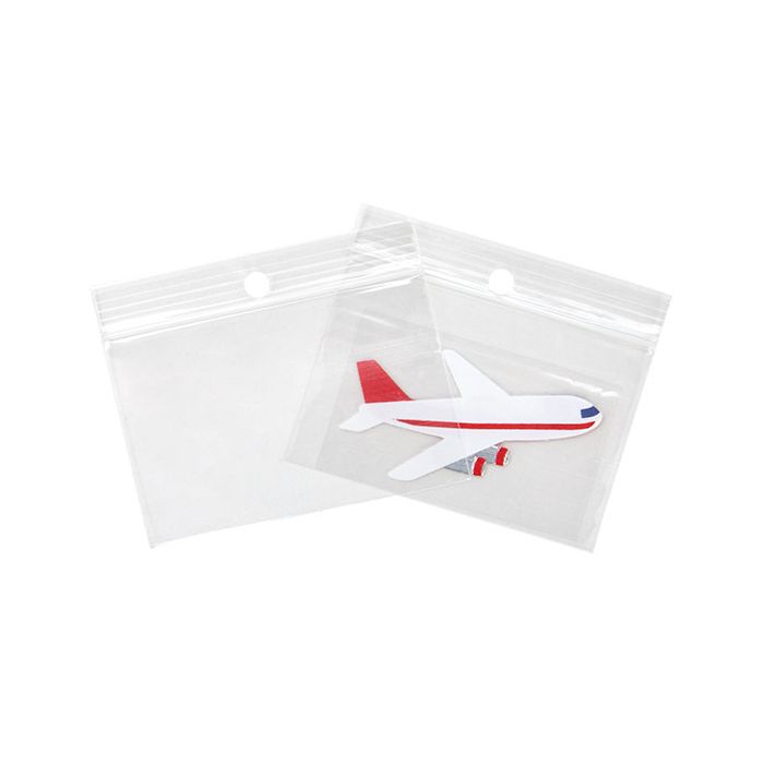 Sacchetto trasparente con chiusura a pressione e foro 7,5x5cm PP 50 microns (100 pezzi) [ZR32]