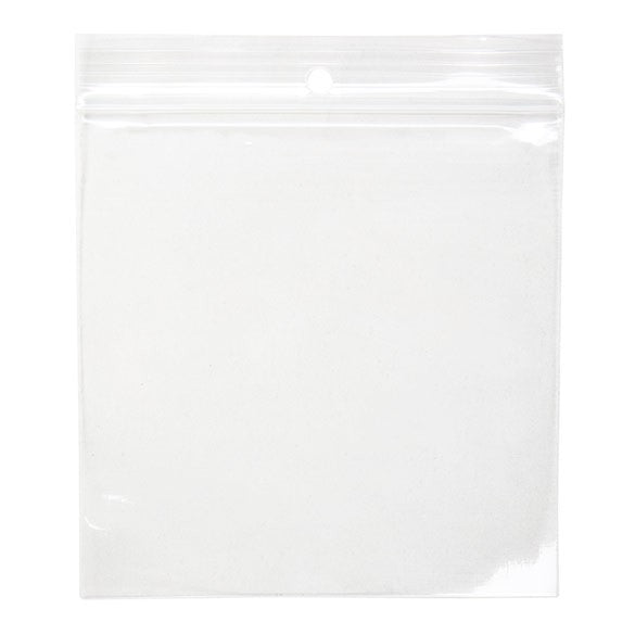 Sacchetto trasparente con chiusura a pressione e foro 10x10cm PP 50 microns (100 pezzi) [ZR44]