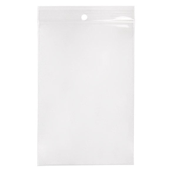 Sacchetto trasparente con chiusura a pressione e foro 10x15cm PP 50 microns (100 pezzi) [ZR46]