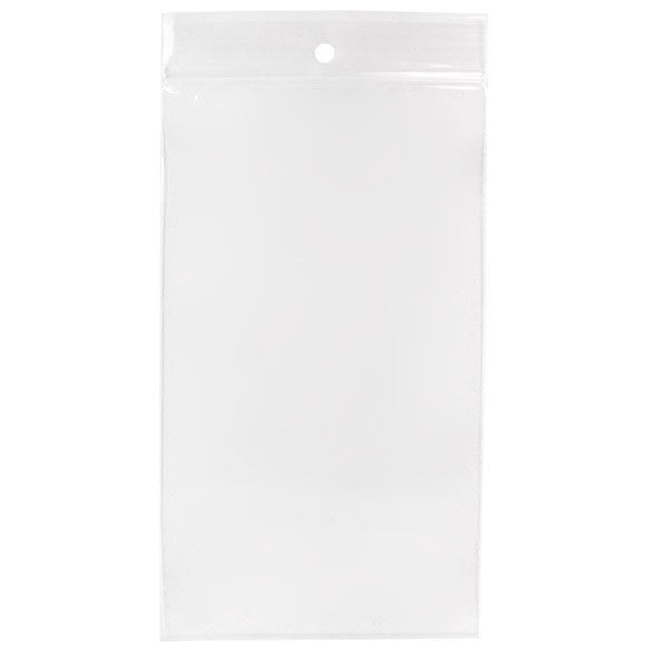Sacchetto trasparente con chiusura a pressione e foro 10x18cm PP 50 microns (100 pezzi) [ZR47]