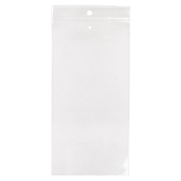 Sacchetto trasparente con chiusura a pressione, foro e foro per l'aerazione 10x20.5cm PP 50 microns (100 pezzi) [ZR48V]