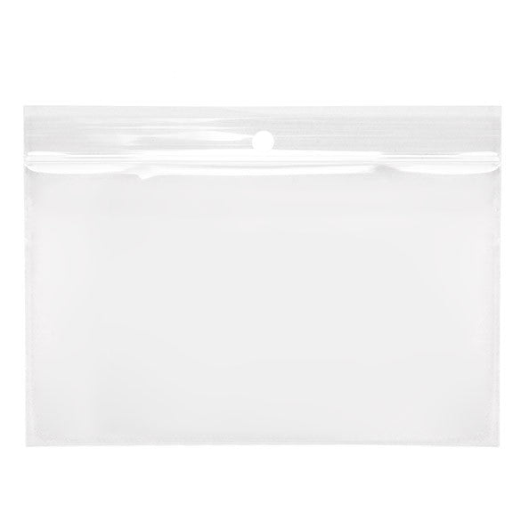 Sacchetto trasparente con chiusura a pressione e foro 12.5x7.5cm PP 50 microns (100 pezzi) [ZR53]