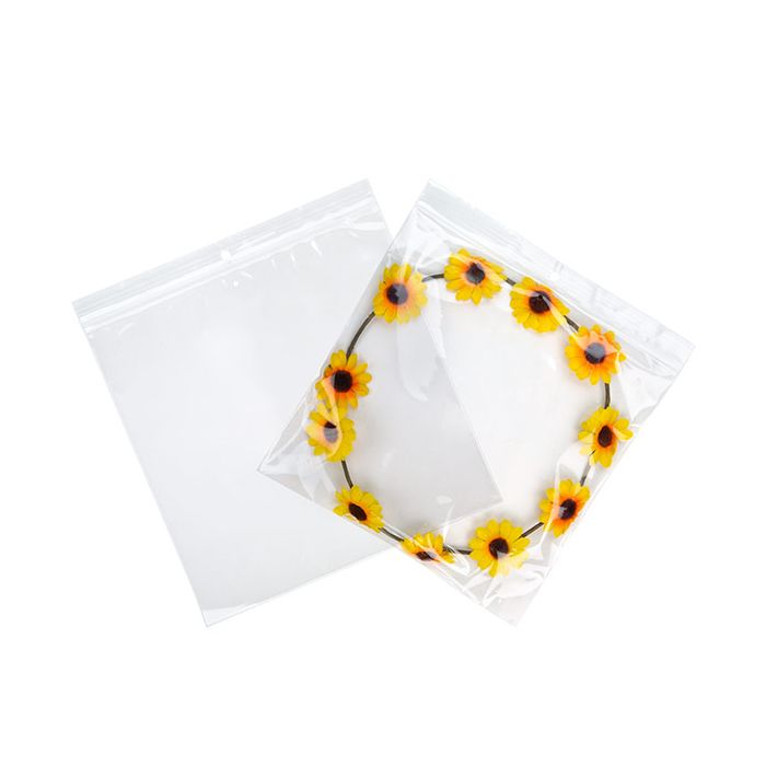 Sacchetto trasparente con chiusura a pressione, foro e foro per l'aerazione 20.5x20.5cm PP 50 microns (100 pezzi) [ZR88V]