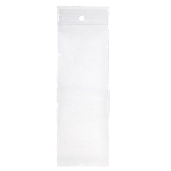 Sacchetto trasparente con chiusura a pressione e foro 6.5x18cm PP 50 microns (100 pezzi) [ZR2H7]
