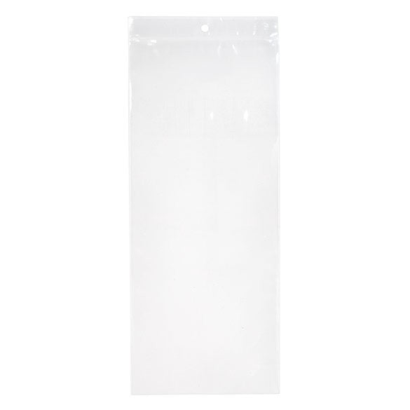 Sacchetto trasparente con chiusura a pressione e foro 12.5x30.5cm PP 50 microns (100 pezzi) [ZR512]