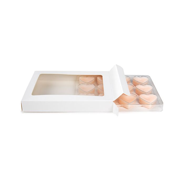 Bianche Scatole in carta kraft per pasticceria artigianale, cuore Inserti 10.2x2.1x13.8 cm (25 pezzi) [CNDYH270W]