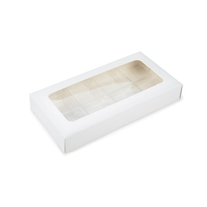 White Kraft Artisan Candy Box Set, Square Insert 7x2.1x13.8 cm