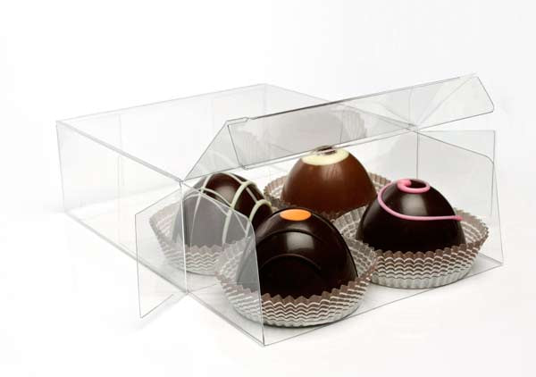 Scatola per tartufi di cioccolato con inserto 10,8 x 4,1 x 10,8cm (100 pezzi) [CNDY194]