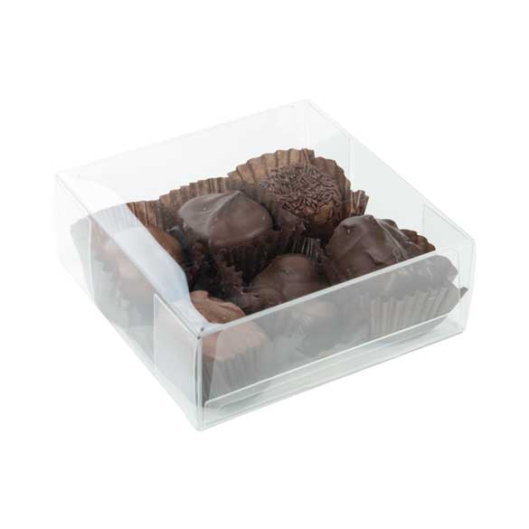 Scatola per tartufi di cioccolato con inserto 10,8 x 4,1 x 10,8cm (100 pezzi) [CNDY194]