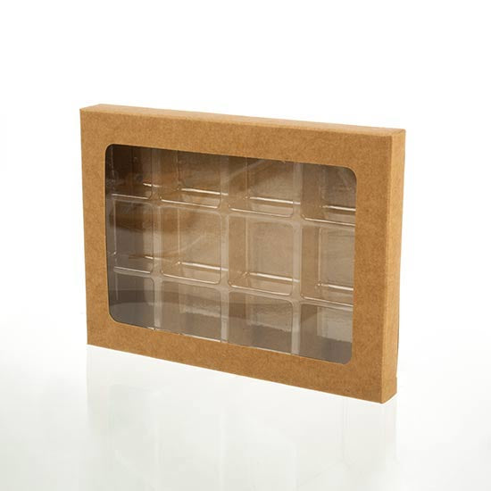 Scatole in carta kraft per pasticceria artigianale 12 pezzi 8.9 x 2.1 x 13,8cm (25 pezzi) [CNDY271]