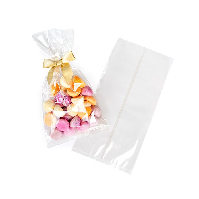 Ecologico compostabile in casa trasparente piatto Sacchetto con grinze 17.8x35.6 cm (100 pz) [BGBFCB3]