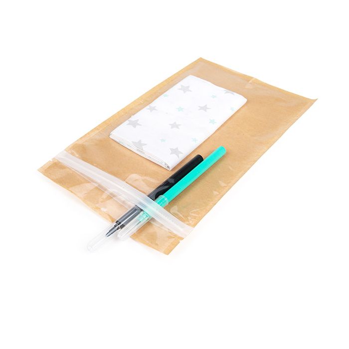 Ecologico Sacchetto trasparente con chiusura a pressiones Kraft 15.2x23.5 cm (100 pz) [HZBBE7KC]