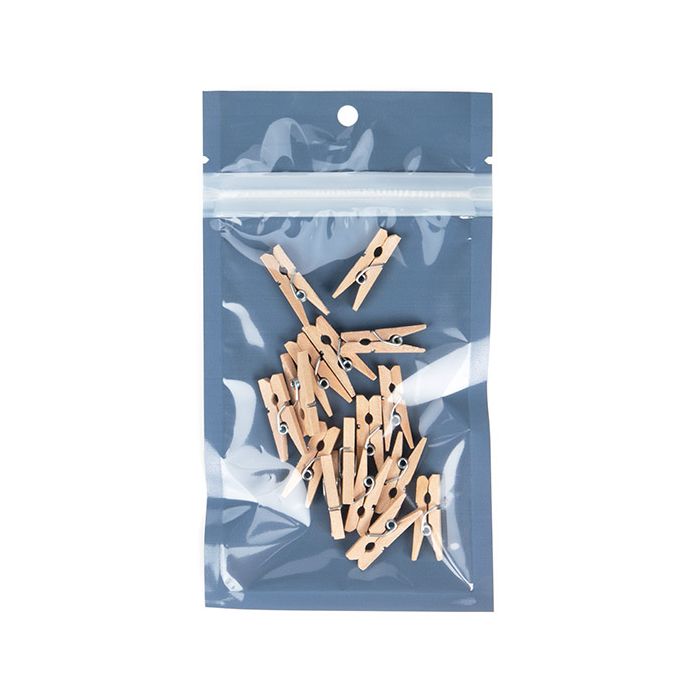 Ecologico Sacchetto trasparente con chiusura a pressiones nero 7.6x11.4 cm (100 pz) [HZBBE3B]