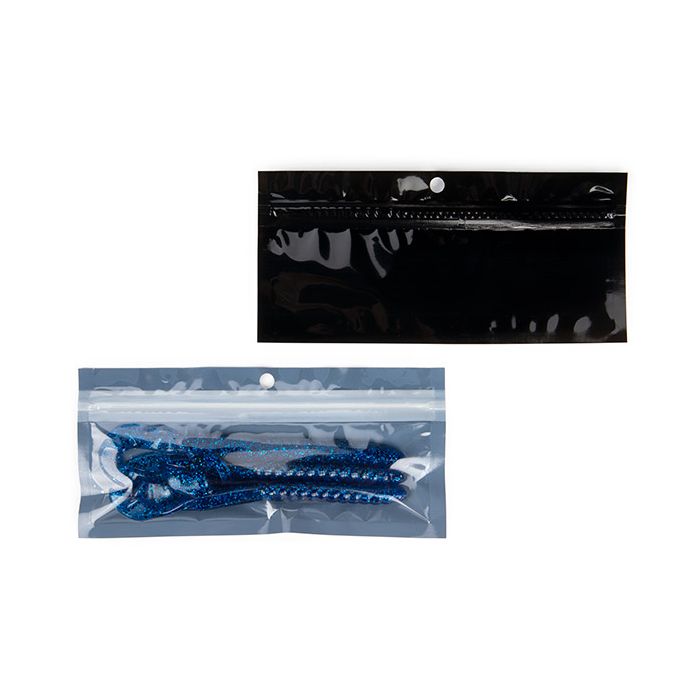 Ecologico Sacchetto trasparente con chiusura a pressiones nero 14x4.4 cm (100 pz) [HZBBE8B]