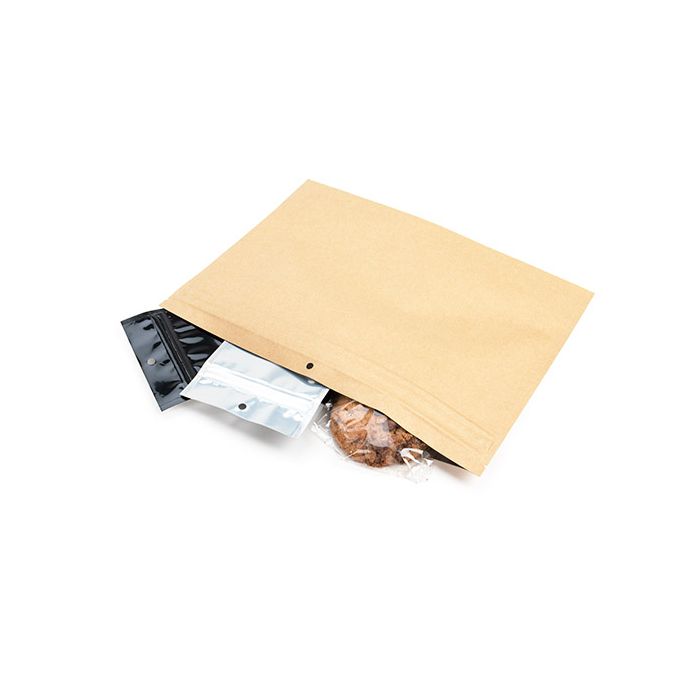 Busta doypack kraft a prova di bambino 30,5 x 10 x 23 cm (100 Pezzi) [CRP129K]