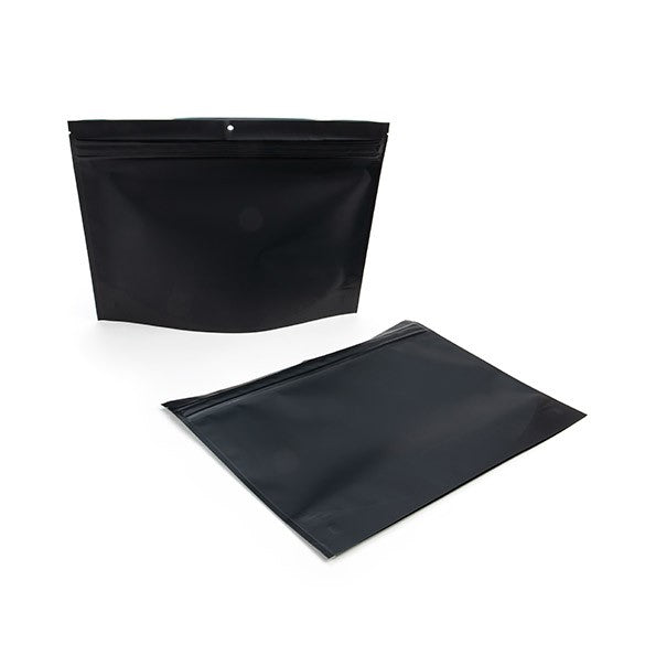 Busta doypack a prova di bambino nero opaco 30,5x10,2x22,9cm (100 pezzi) [CRP129MB]