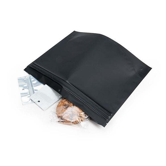 Busta doypack a prova di bambino nero opaco 30,5x10,2x22,9cm (100 pezzi) [CRP129MB]