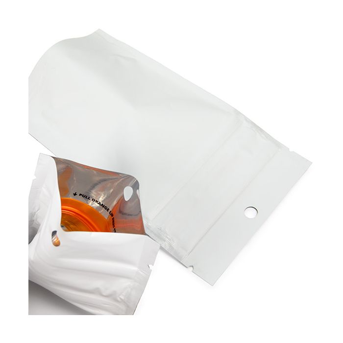 Buste doypack a prova di bambino bianche 7,9x5,1x13 cm (100 pz) [CRP1MW]