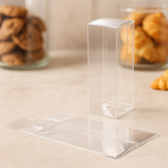 Scatole trasparenti 4.1x4.1x12.7cm con fondo pop up (25 pezzi) [PLB34]