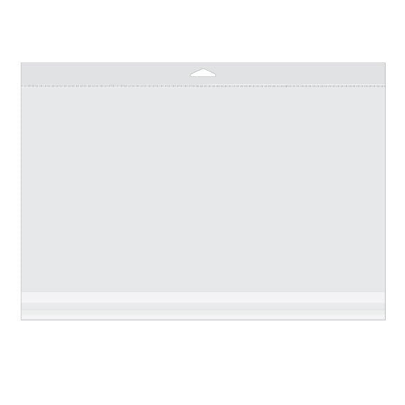 Sacchetti con foro di sospensione 42.9x24.2cm richiudibili e trasparenti (100 pezzi) [HB16X9]