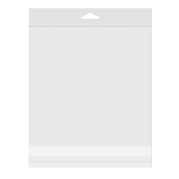 Sacchetti con foro di sospensione 18.9x18.4cm richiudibili e trasparenti (100 pezzi) [HB77]