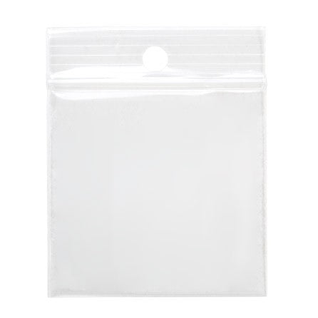 Sacchetto trasparente con chiusura a pressione e foro 5x5cm PP 75 microns (100 pezzi) [Z3R22]