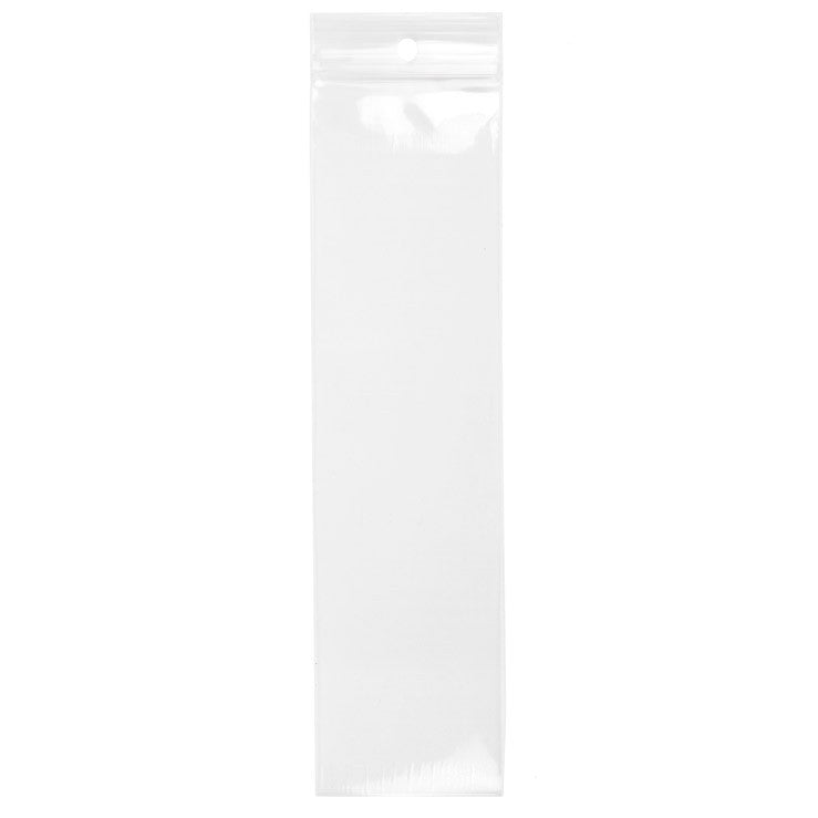 Sacchetto trasparente con chiusura a pressione e foro 5x20.5cm PP 75 microns (100 pezzi) [Z3R28]