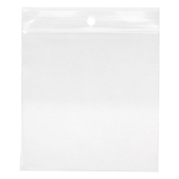 Sacchetto trasparente con chiusura a pressione e foro 10x10cm PP 75 microns (100 pezzi) [Z3R44]