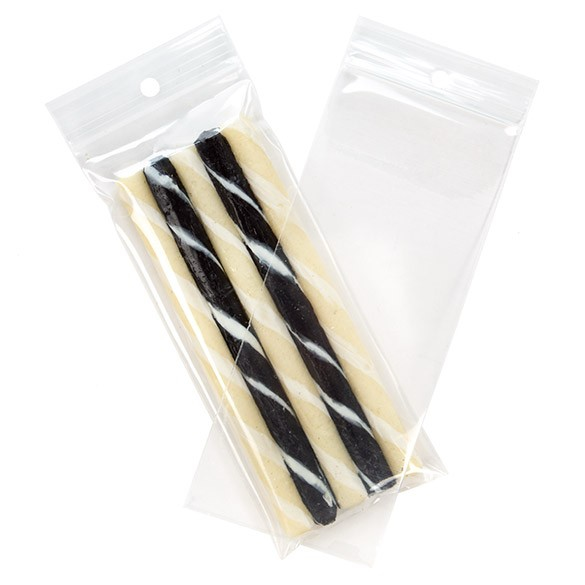 Sacchetto trasparente con chiusura a pressione e foro 6.5x15cm PP 100 microns (100 pezzi) [Z4R2H6]