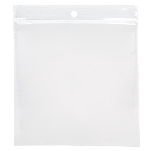 Sacchetto trasparente con chiusura a pressione e foro 12.5x12.5cm PP 100 microns (100 pezzi) [Z4R55]