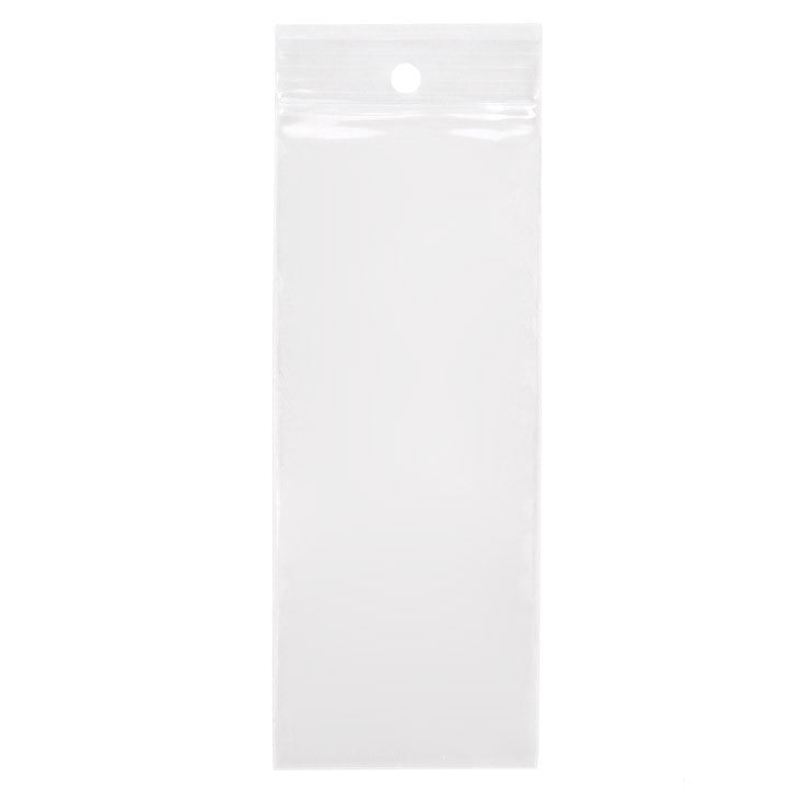 Sacchetto trasparente con chiusura a pressione e foro 5x12.5cm PP 50 microns (100 pezzi) [ZR25]