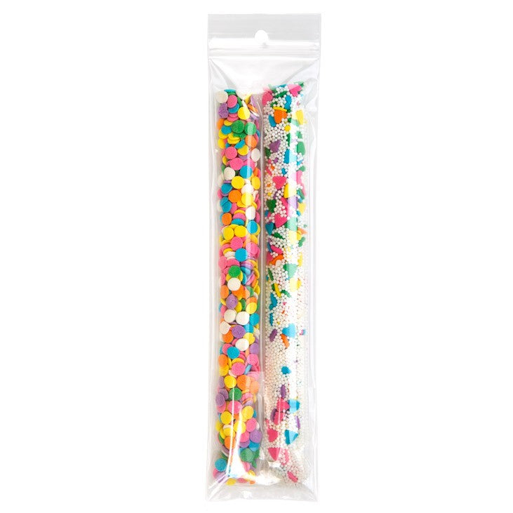 Sacchetto trasparente con chiusura a pressione e foro 5x20.5cm PP 50 microns (100 pezzi) [ZR28]