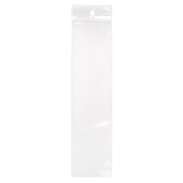 Sacchetto trasparente con chiusura a pressione e foro 5x20.5cm PP 50 microns (100 pezzi) [ZR28]
