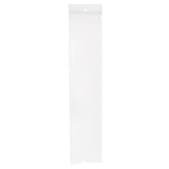 Sacchetto trasparente con chiusura a pressione e foro 7.5x35.5cm PP 50 microns (100 pezzi) [ZR314]