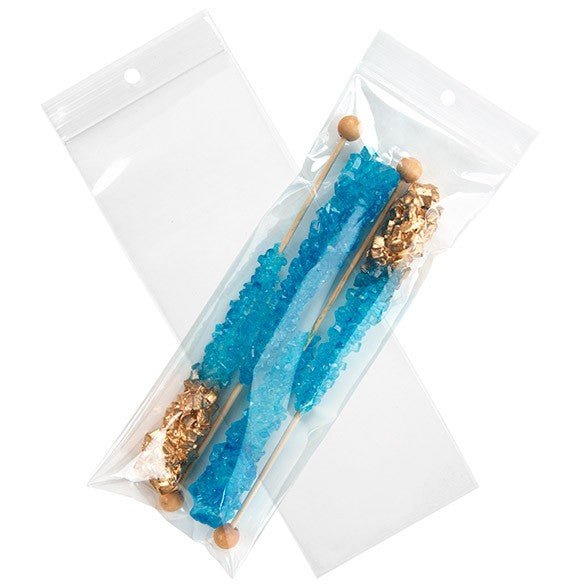 Sacchetto trasparente con chiusura a pressione e foro 7.5x20.5cm PP 50 microns (100 pezzi) [ZR38]