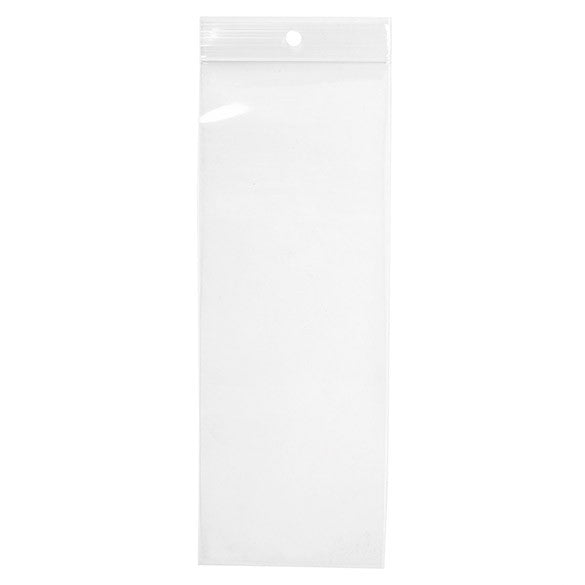Sacchetto trasparente con chiusura a pressione e foro 7.5x20.5cm PP 50 microns (100 pezzi) [ZR38]