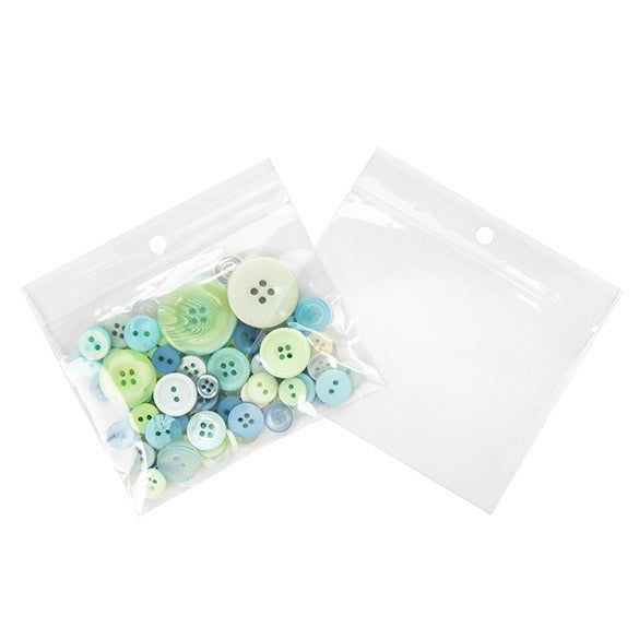 Sacchetto trasparente con chiusura a pressione e foro 10x7.5cm PP 50 microns (100 pezzi) [ZR43]