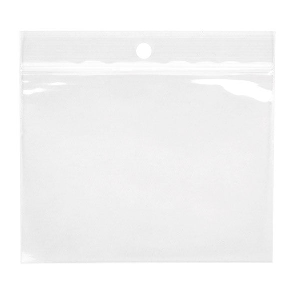 Sacchetto trasparente con chiusura a pressione e foro 10x7.5cm PP 50 microns (100 pezzi) [ZR43]
