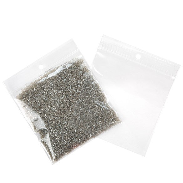 Sacchetto trasparente con chiusura a pressione e foro 10x10cm PP 50 microns (100 pezzi) [ZR44]