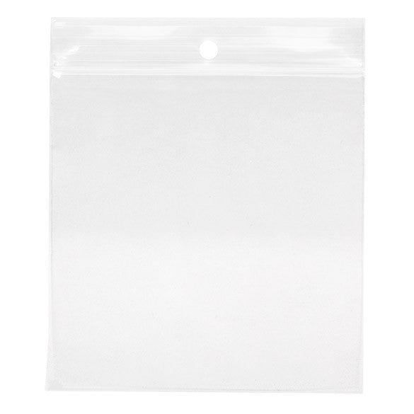 Sacchetto trasparente con chiusura a pressione e foro 10x10cm PP 50 microns (100 pezzi) [ZR44]