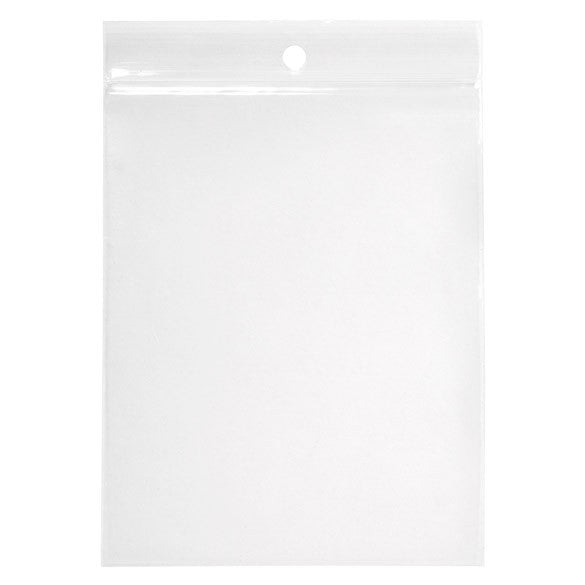 Sacchetto trasparente con chiusura a pressione e foro 10x12.5cm PP 50 microns (100 pezzi) [ZR45]