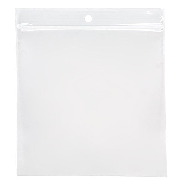Sacchetto trasparente con chiusura a pressione e foro 12.5x12.5cm PP 50 microns (100 pezzi) [ZR55]