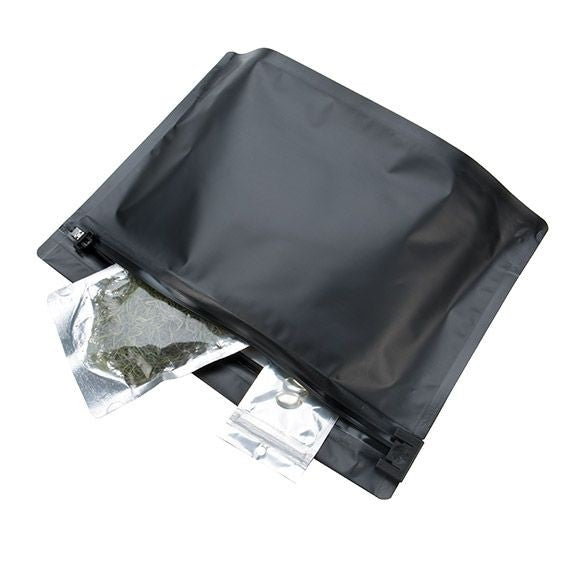 Sacchetto di plastica nero opaco 30.5x10.2x22.9cm con chiusura a prova di bambino (10 pezzi) [CRZ912B]