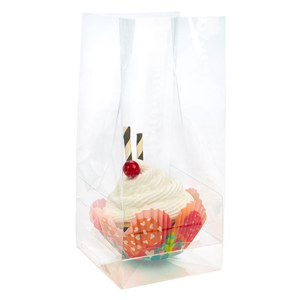 Sacchetti Cupcake per due mini cupcakes con fondo di carta 12,7x5,7x12,7cm (100 pezzi) [CBG9]