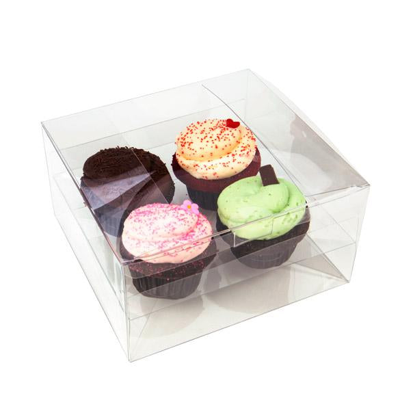 Scatola per 4 cupcakes 19,1x17,8x10,2cm (100 pezzi) [CBS177]