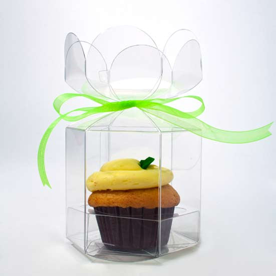 Scatola Cupcake a forma di fiore per 1 cupcake 9.5x9.5x10.2cm (100 Pezzi) [CBS212]