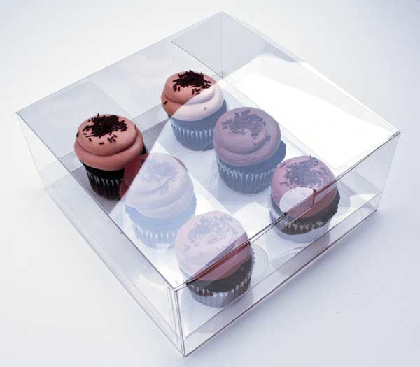 Scatola per 6 cupcakes 22,9x22,9x10,2cm (100 pezzi) [CBS175]