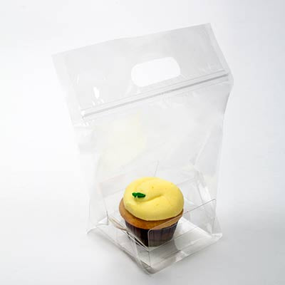 Sacchetto per singolo cupcake con manico (con piccolo vassoio) 20.3x10.3x22.9cm (100 Pezzi) [CZHB4]